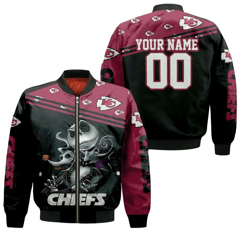 Personalized Jack Skellington Kansas City Chiefs 3D Bomber Jacket