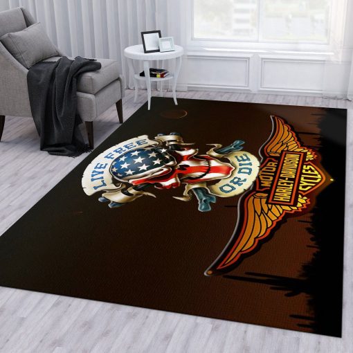 Harley Davidson Ver13 Rug All Over Print Logo Custom Area Rug Carpet Full Sizes Home Living Rug Carpet Decor