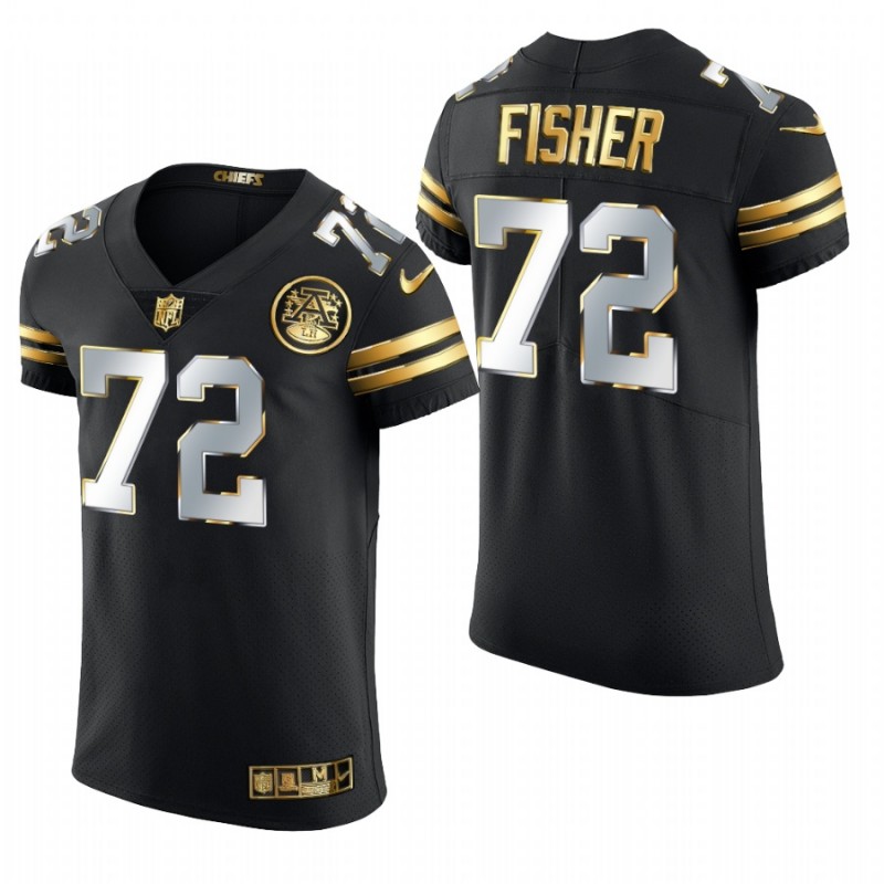 Kansas City Chiefs Eric Fisher Black 2020-21 Golden Edition Elite Jersey – All Stitched, Embroidery