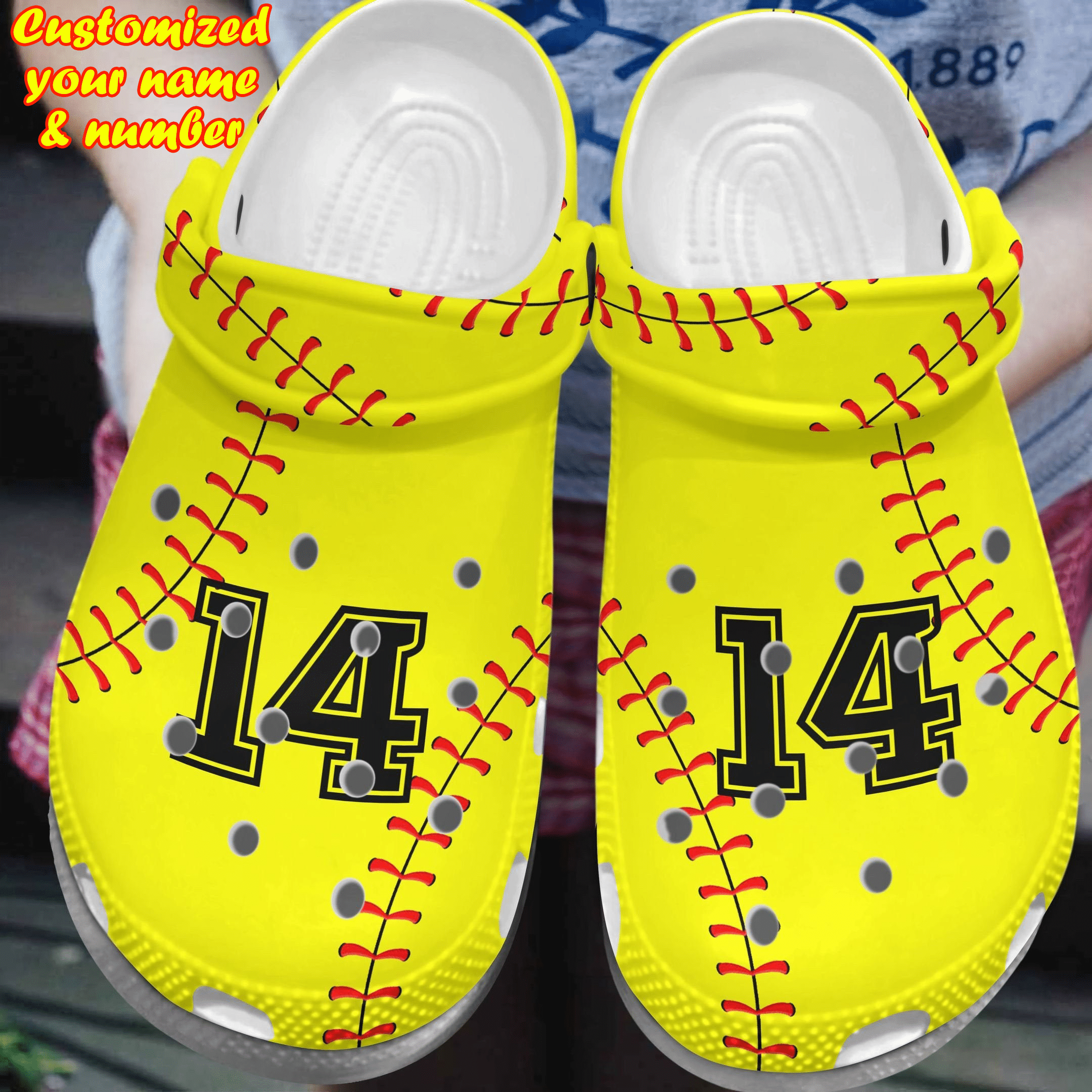 Softball Crocs – Personalized Softball Stitches Clog Shoes