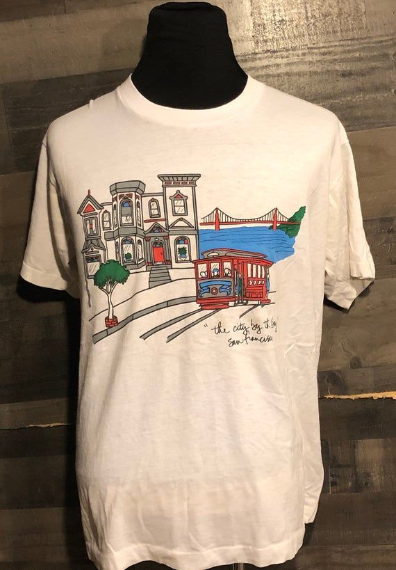 Vintage 80S San Francisco The City The Bay 1980S Travel Tourist Shirt Vintage 80S California Tourism Vacation Shirt