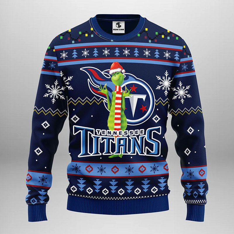 Tennessee Titans Funny Grinch Ugly Christmas Sweater