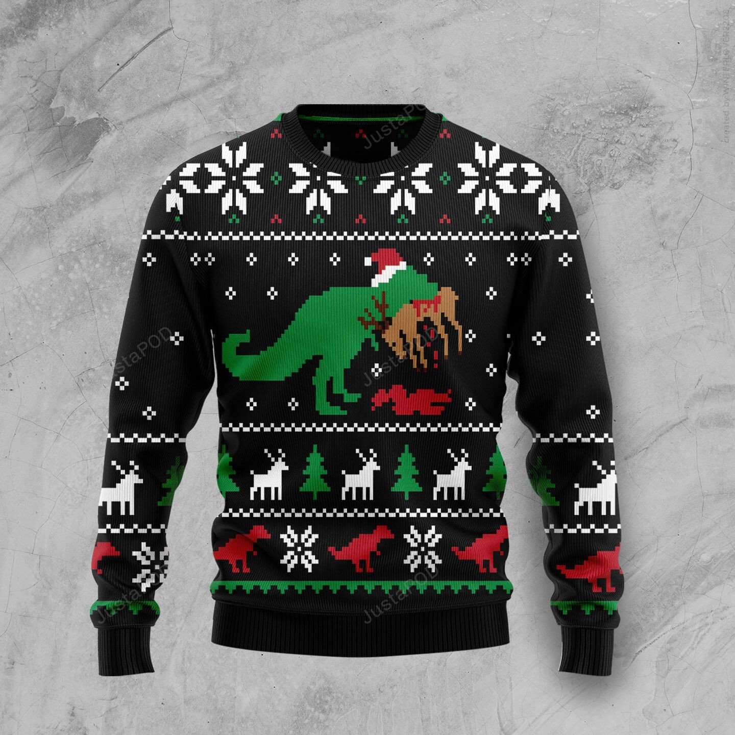 T Rex Ugly Christmas Sweater , T Rex Ugly Christmas 3D All Over Printed ...