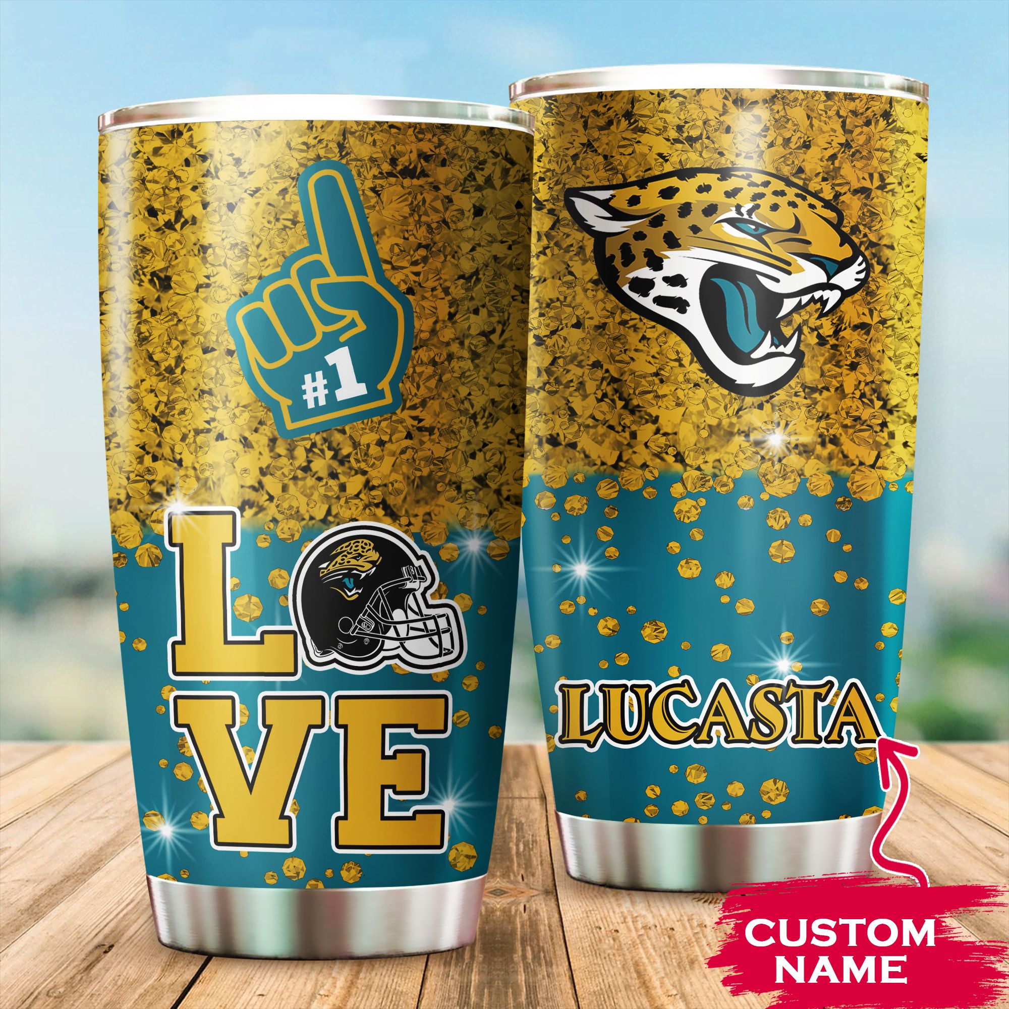 Jacksonville Jaguars Custom Name Tumble 257NFL L1TTT386