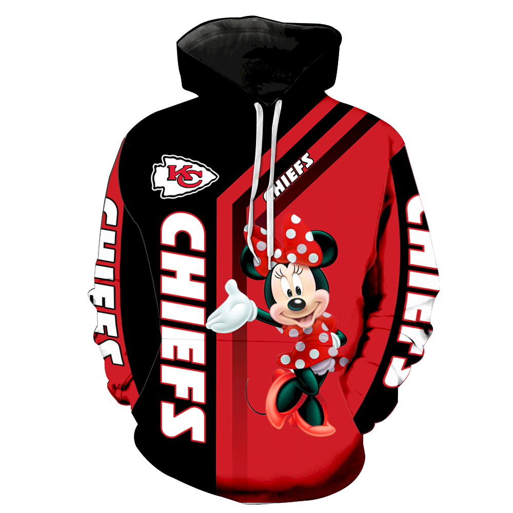 Kansas City Chiefs Minnie Mouse New Full All Over Print V1459 Hoodie Zipper