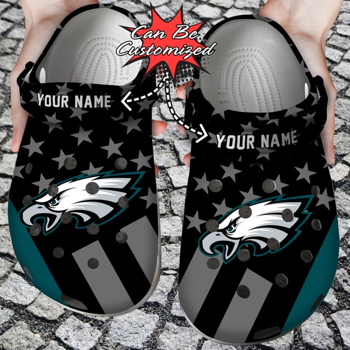 Football Crocs – Personalized Philadelphia Eagles Star Flag Clog Shoes1