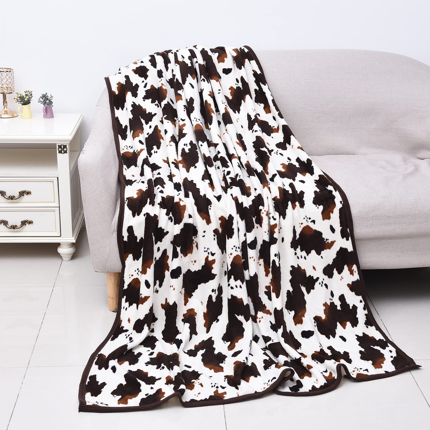 Print Blanket Microfiber Throw Warm Cozy Fleece Animal Print Comforter Living Room Bedroom Sofa Couch Lightweight Travel Blanket Gifts