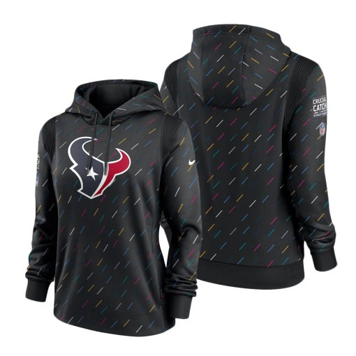 Women’S Houston Texans Anthracite 2021 Crucial Catch Therma Pullover Hoodie