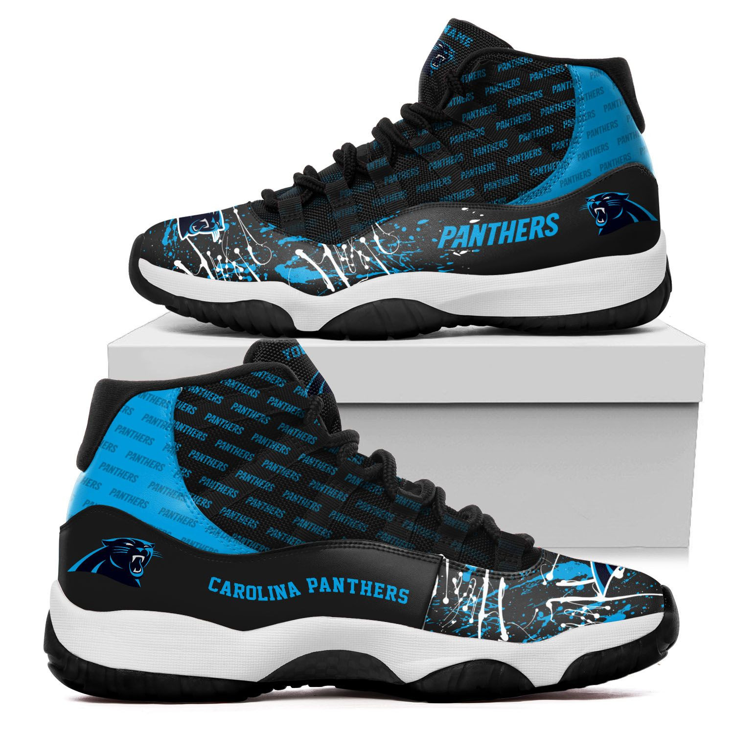 Carolina Panthers Custom Name Air Jd 11 Sneakers Shoes 148 For Football Fans