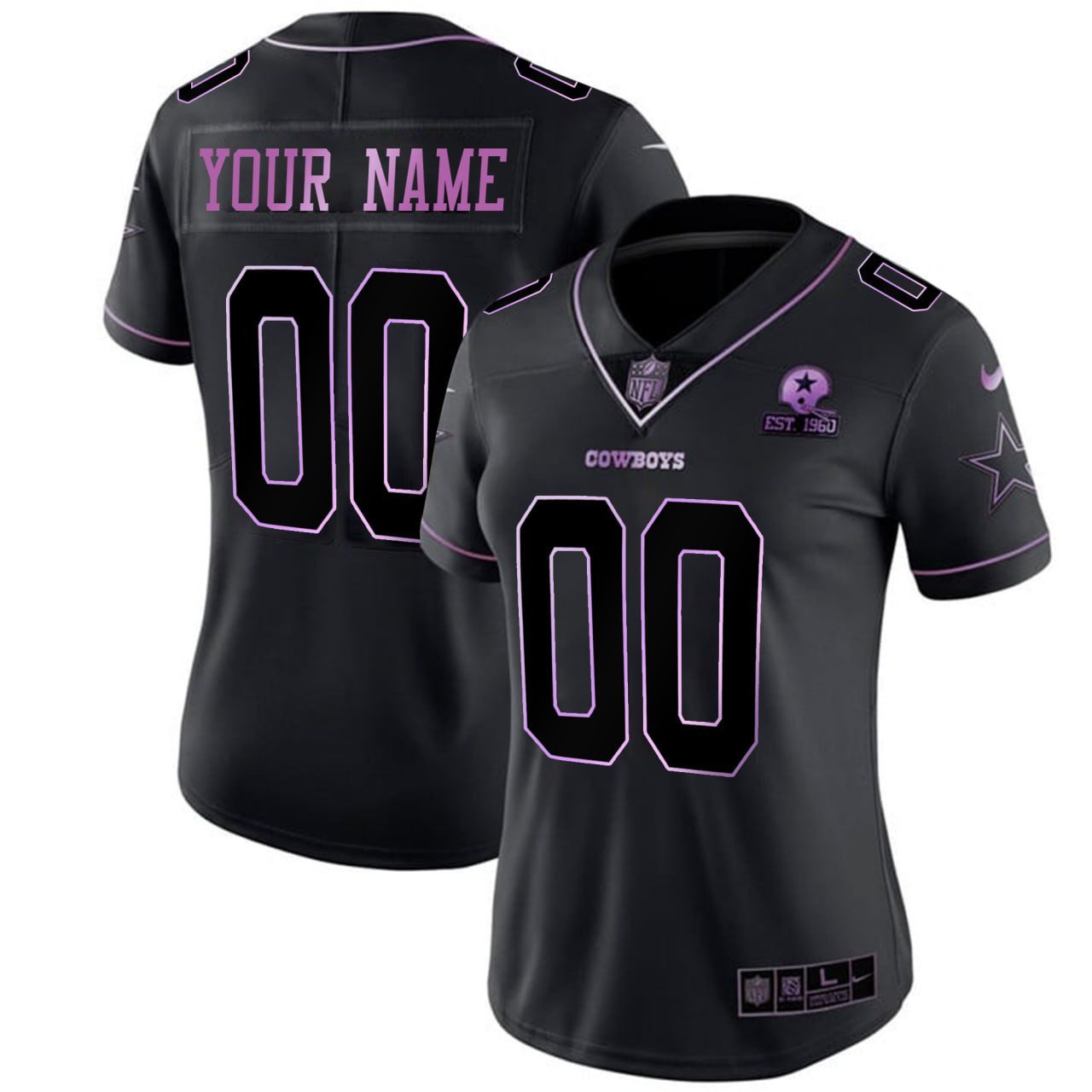 Women’S Dallas Cowboys Deep Purple Custom Jersey – All Stitched