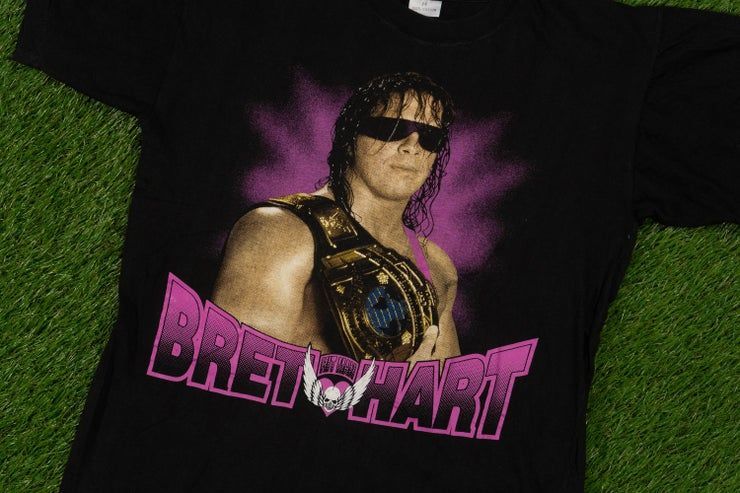 Vintage 90S Bret Hart Single Stitch Wrestling Shirt Wwf Undertaker Sting Yokozuna Razor Ramon Hitman Hulk Hogan Ric Flair Shirt