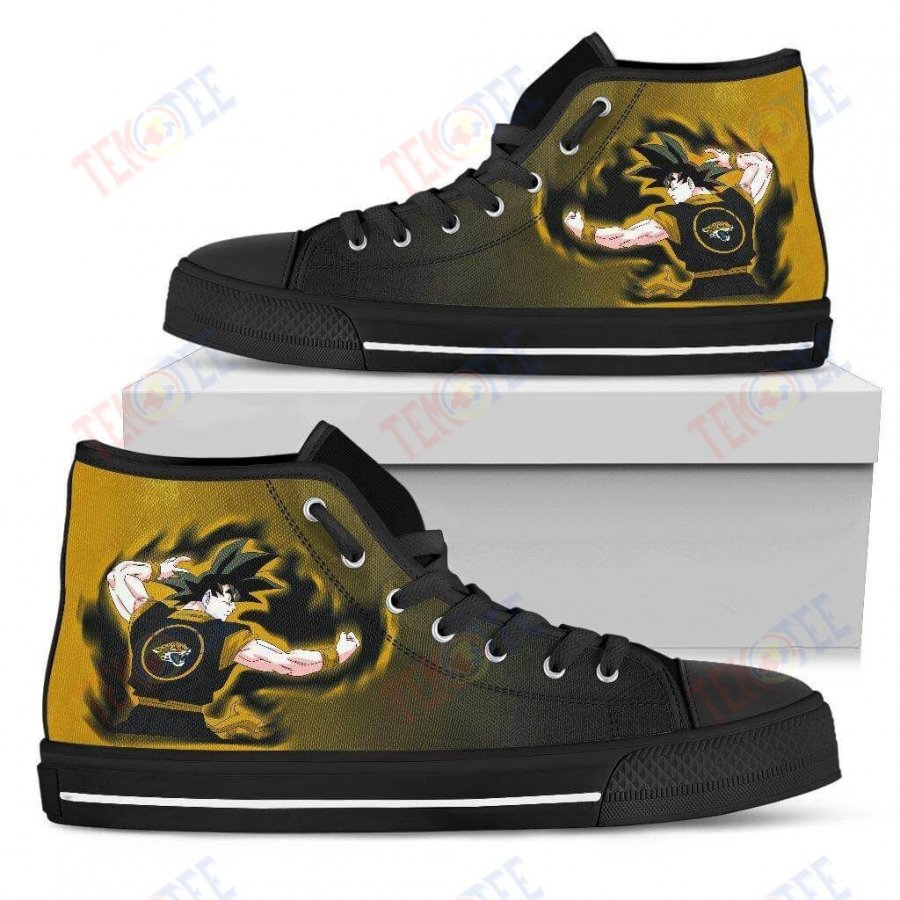 Mens Womens Jacksonville Jaguars Son Goku Saiyan Power High Top Shoes 3D Printable TMT136