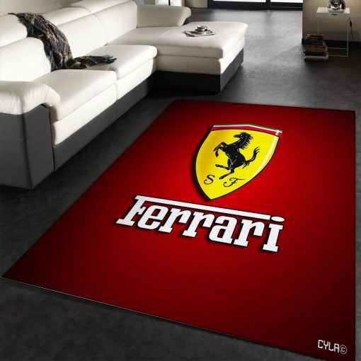 Ferrari Logo Rug All Over Print Logo Custom Area Rug Carpet Full Sizes Home Living Rug Carpet Decor