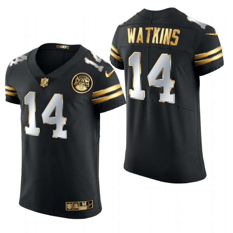 Kansas City Chiefs Sammy Watkins Black 2020-21 Golden Edition Elite Jersey – All Stitched, Embroidery