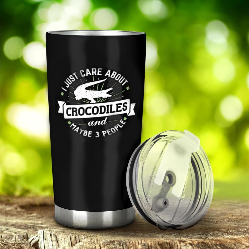 Personalized Hobby Crocodiles Cute Gift For Animal Lover Stainless Steel Skinny Tumbler Bulk, Double Wall Vacuum Slim Water Tumbler Cup With Lid, Reusable Metal Travel Coffee Mug