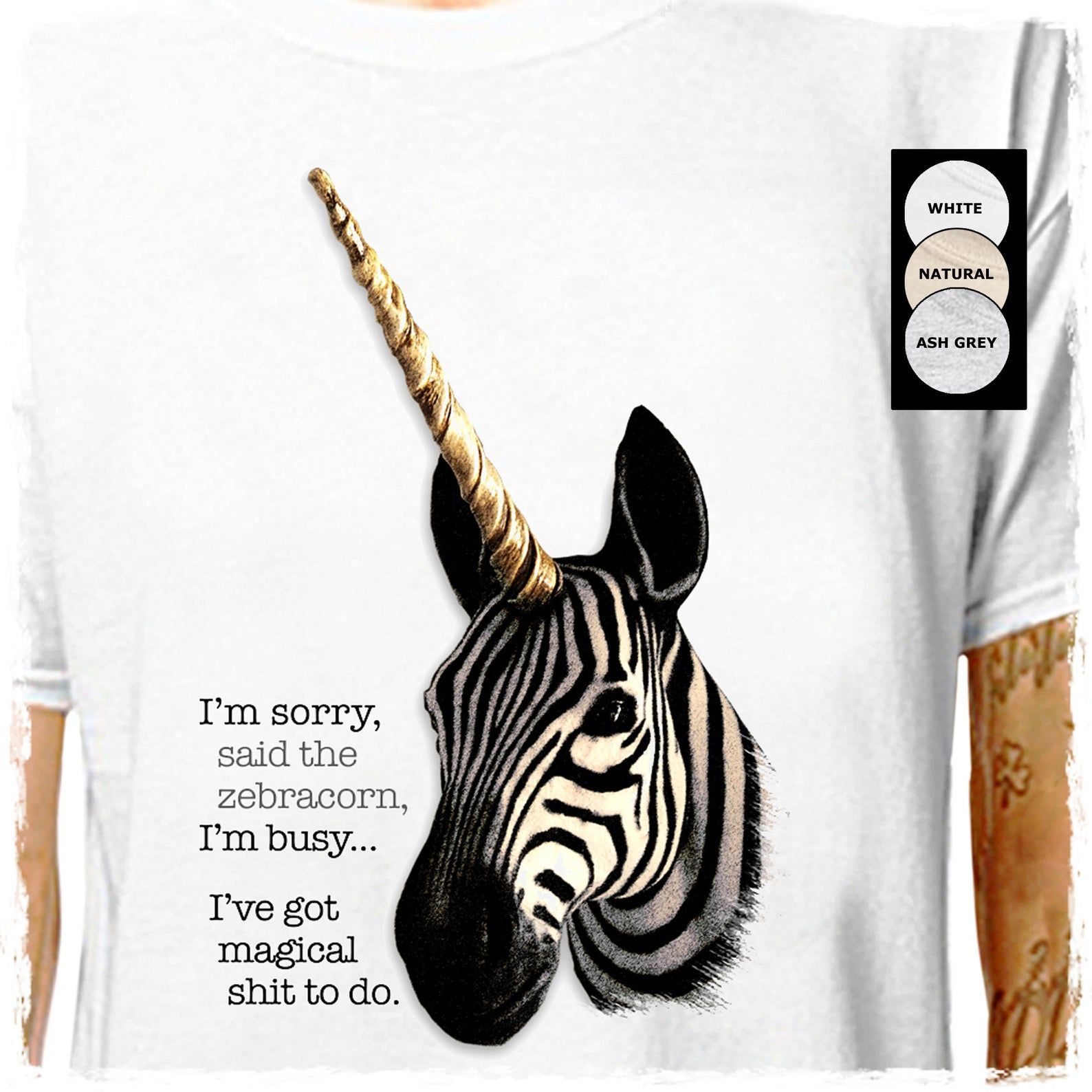 The Zebracorn – Magical T-Shirt Funny Cute Zebra Unicorn Mythology Magic Animal Mystical Father Day Lazycarrot