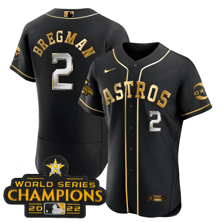 Alex Bregman Houston Astros Black Gold Rush Jersey – All Stitched