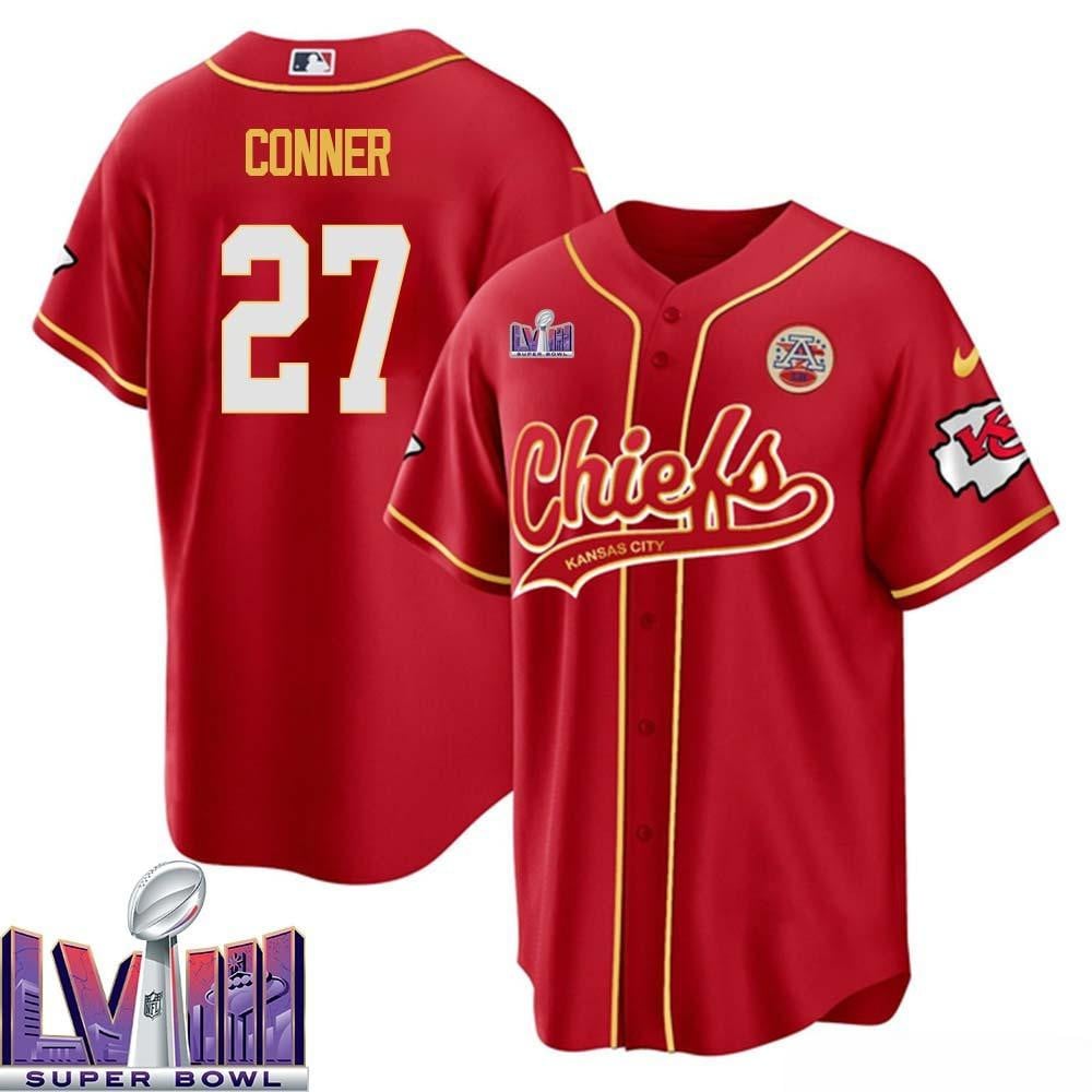 Chamarri Conner 27 Kansas City Chiefs Super Bowl Lviii Baseball Men Jersey – Red