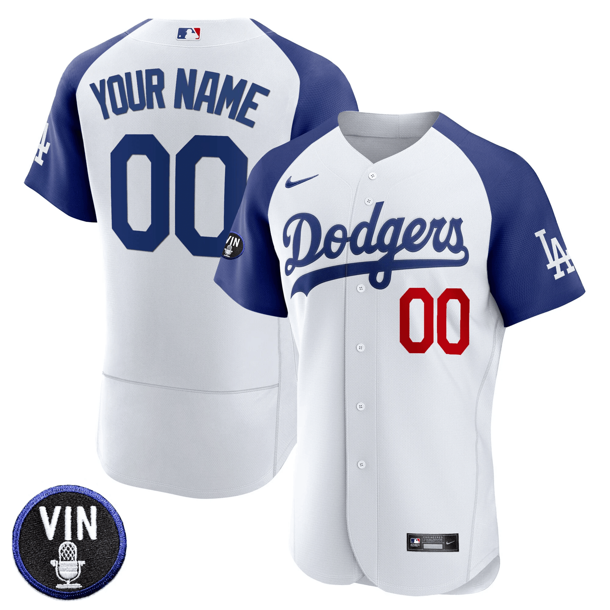 Dodgers Vin Scully Patch Flex Base Custom Jersey – All Stitched