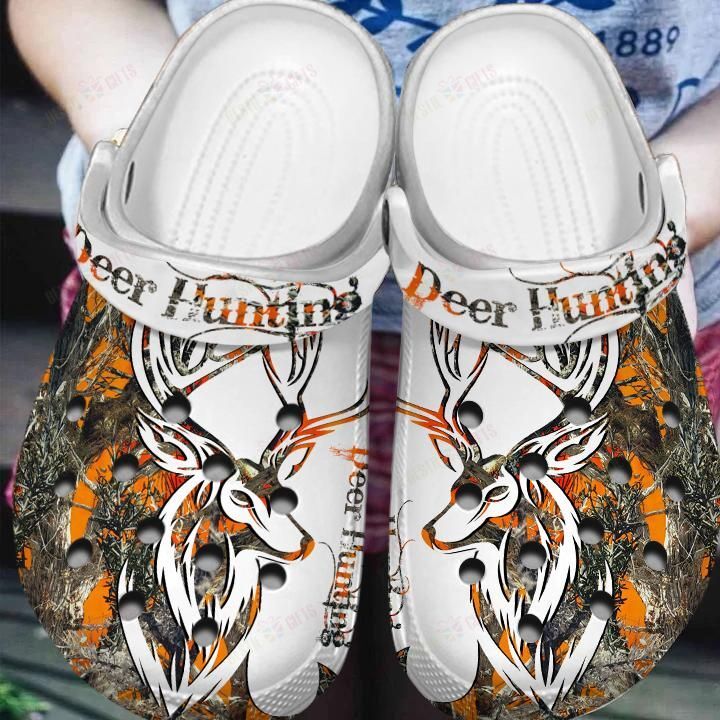 Deer Hunting Orange Camo Crocs Classic Clogs Shoes