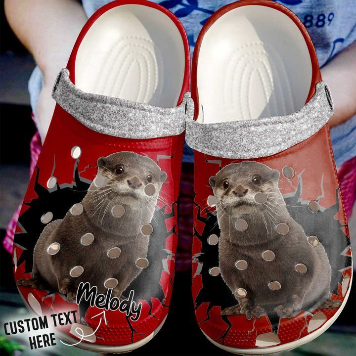 Animal Crocs – Otter Personalized Crack Wall Crocs Clog Shoes