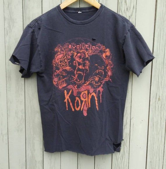 2 Sided Korn Tshirt Band Tshirt Graphic Tee Tour Shirt Indie Festival Grunge Rocker Tee Double Sided Unisex Men Women