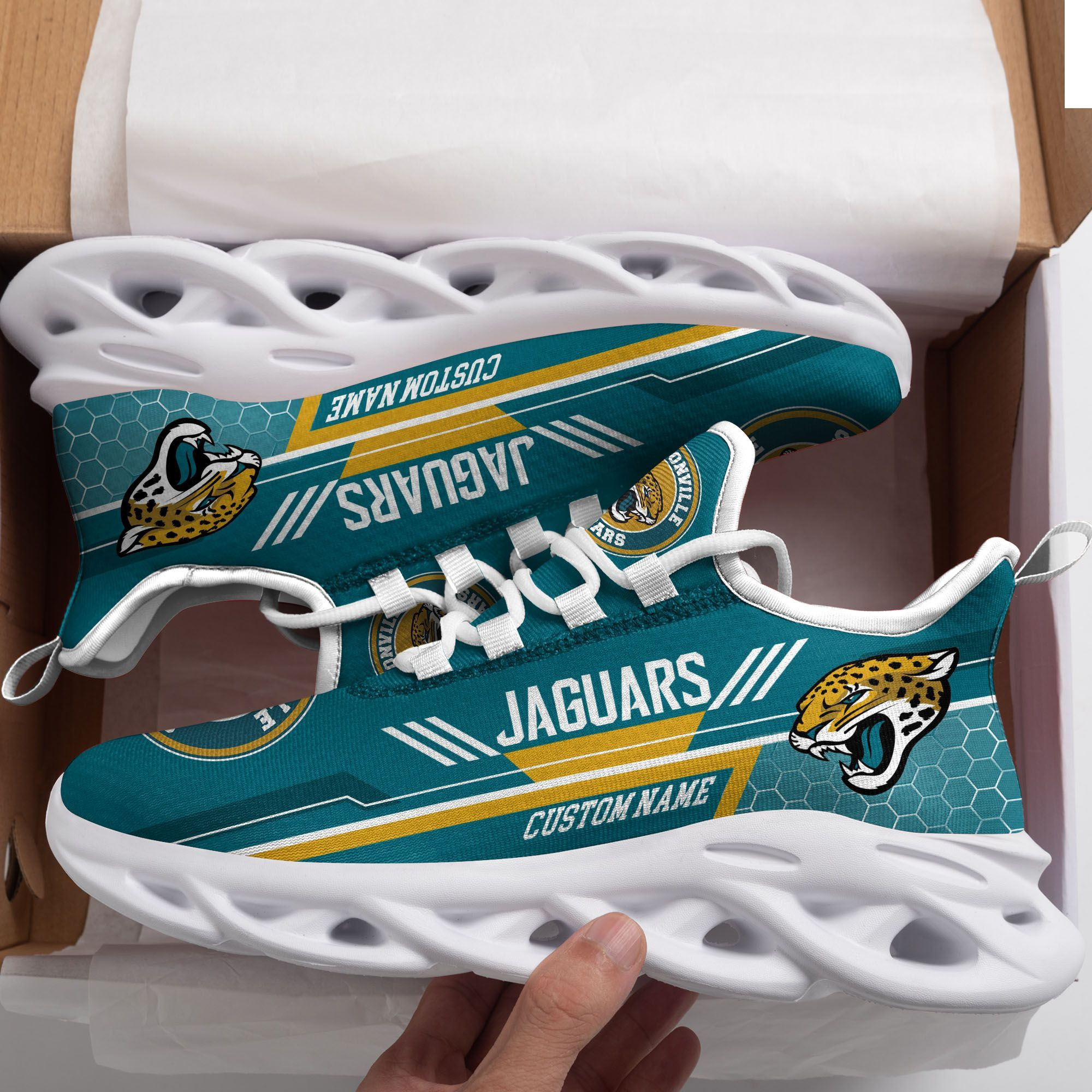 Jacksonville Jaguars Custom Personalized Max Soul Sneakers Running Sports Shoes For Men Women Football Fanfootball Fan