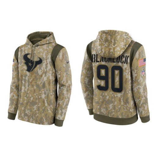 Ross Blacklock Houston Texans Camo 2021 Salute To Service Veterans Day Therma Pullover Hoodie