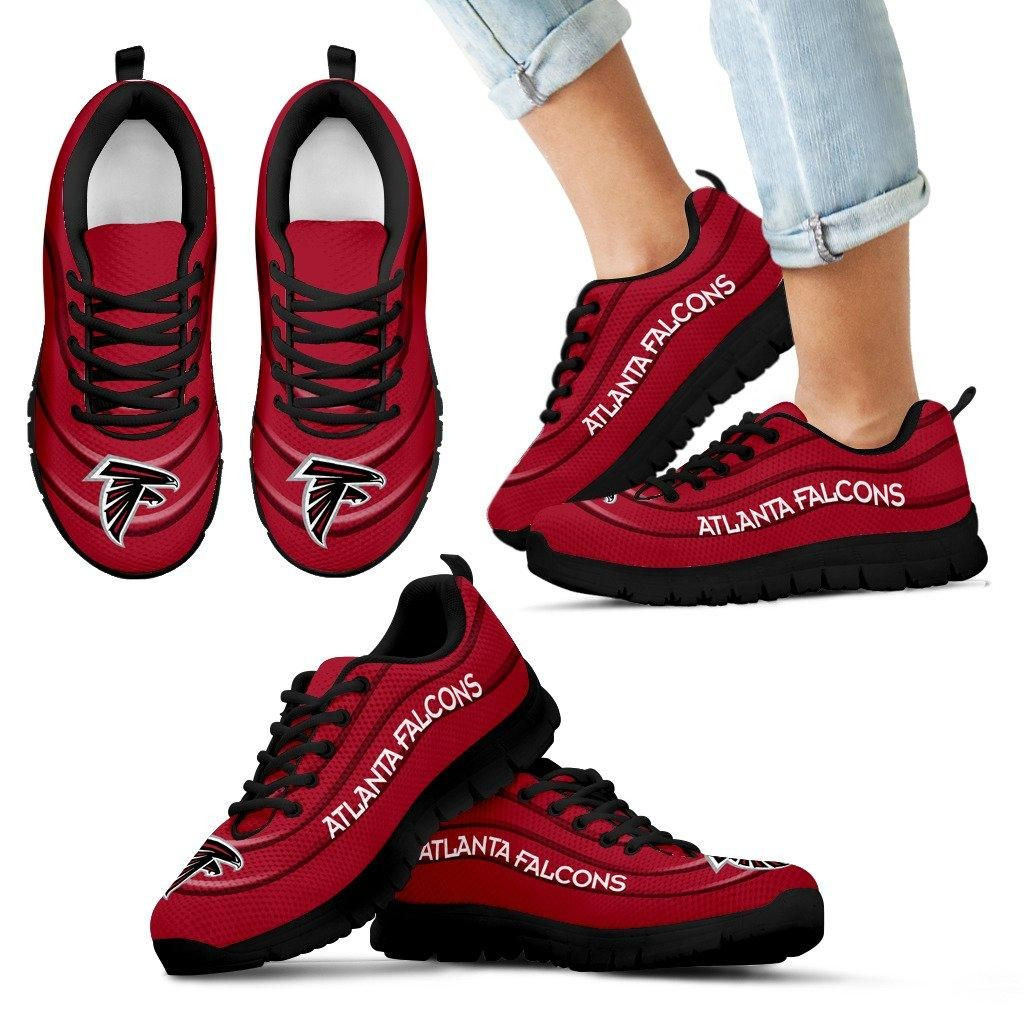 Atlanta Falcons Sneakers Wave Red Floating Pattern Running Shoes For Men Women