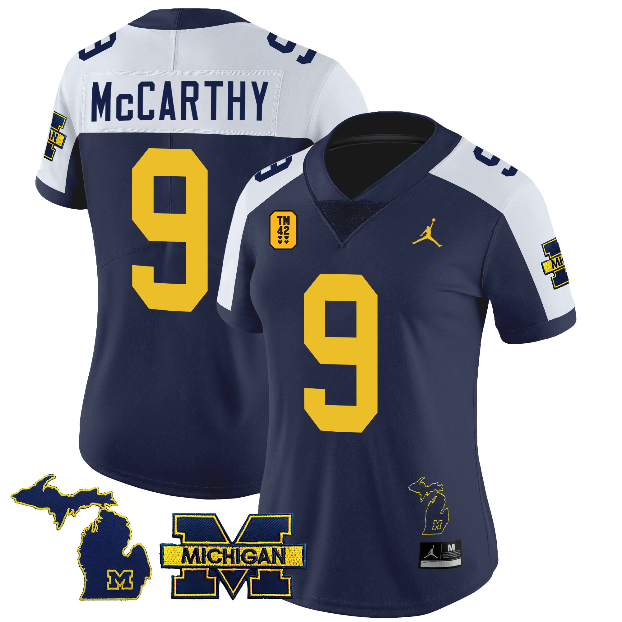 Women’S Michigan Wolverines Tm42 Patch Vapor Limited Jersey – All Stitched