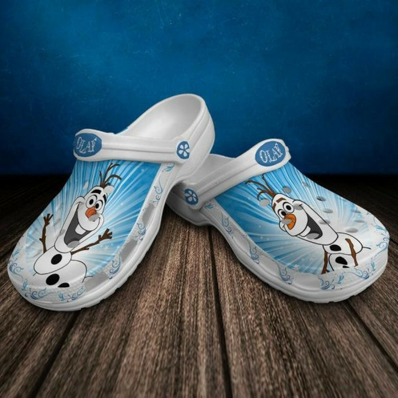 Olaf Funny Crocss Crocband Clog Comfortable Water Shoes In Blue