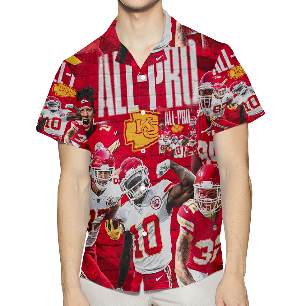 Kansas City Chiefs Team V11 3D All Over Print Summer Beach Hawaiian Shirt With Pocket