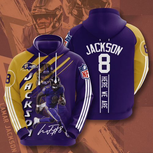 Baltimore Ravens Lamar Jackson 84 Unisex 3D Hoodie Gift For Fans