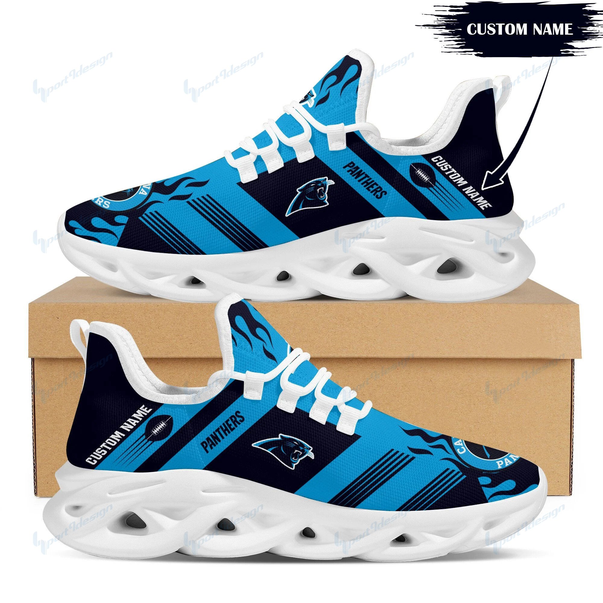 Carolina Panthers Personalized Yezy Running Sneakers Bb571