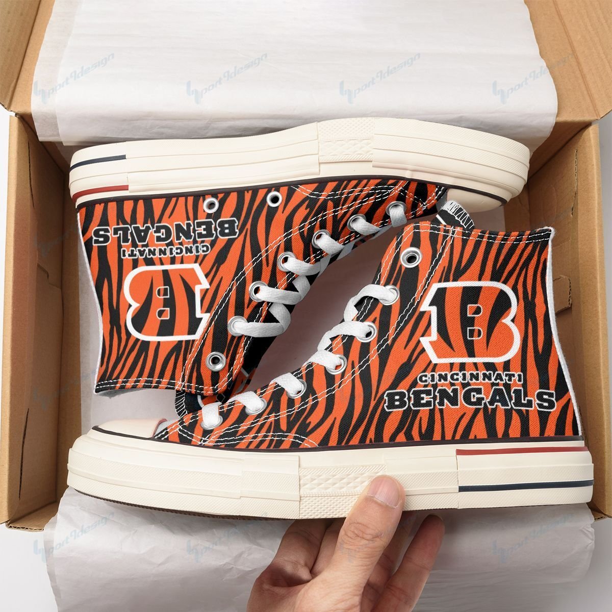 Cincinnati Bengals New High Top Canvas Shoes 40