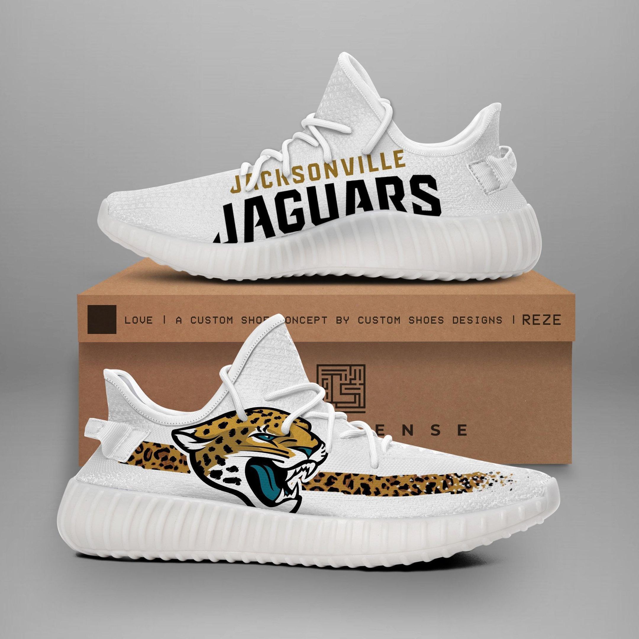 Jacksonville Jaguars Custom Yeezy Teams Yeezy Boost 350 V2 Top Trending Custom Shoes Gift 3