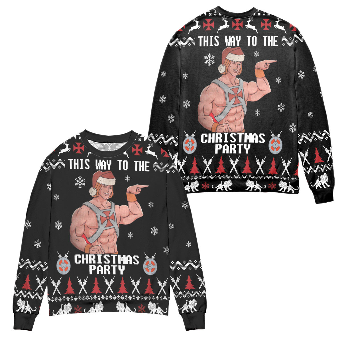 He-Man And The Masters This Way To The Christmas Party Ugly Christmas Sweater – All Over Print 3D Sweater