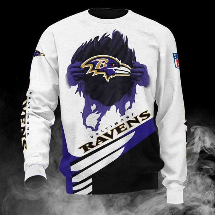 Baltimore Ravens White Purple Gift For Fan Ugly Wool Sweater Christmas