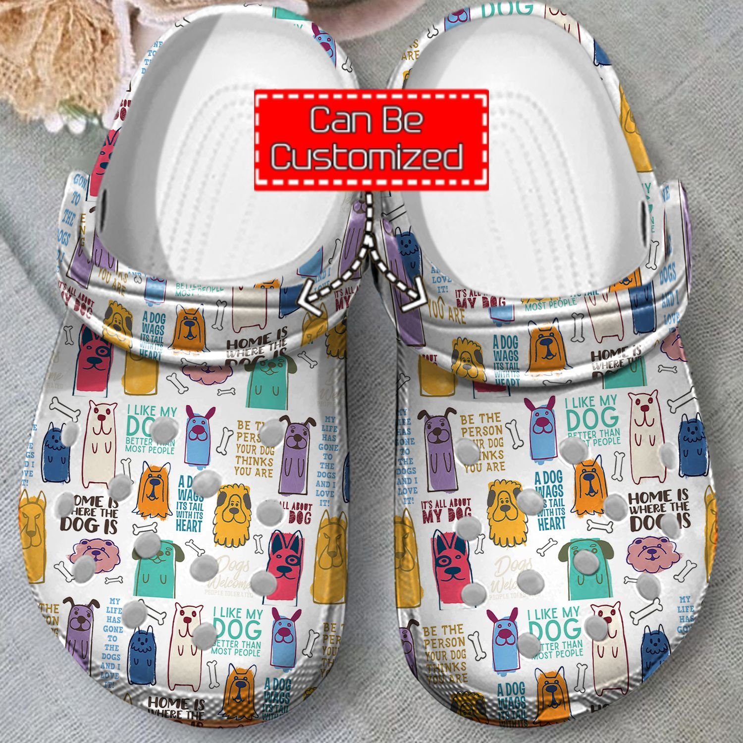 Animal Print Crocs – Dog Sayings Pattern Clog Shoes