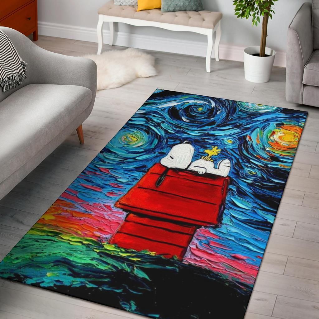 Starry Night Snoopy Area Rug New Fashion