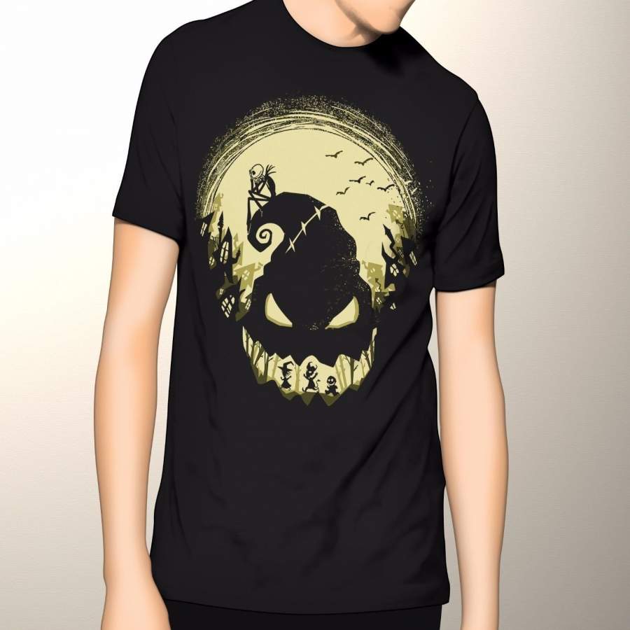 Men’s Fashion Cotton T-shirt Nightmare Before Christmas Jack Skellington Boogie T Shirt Mens Funny Tshirts