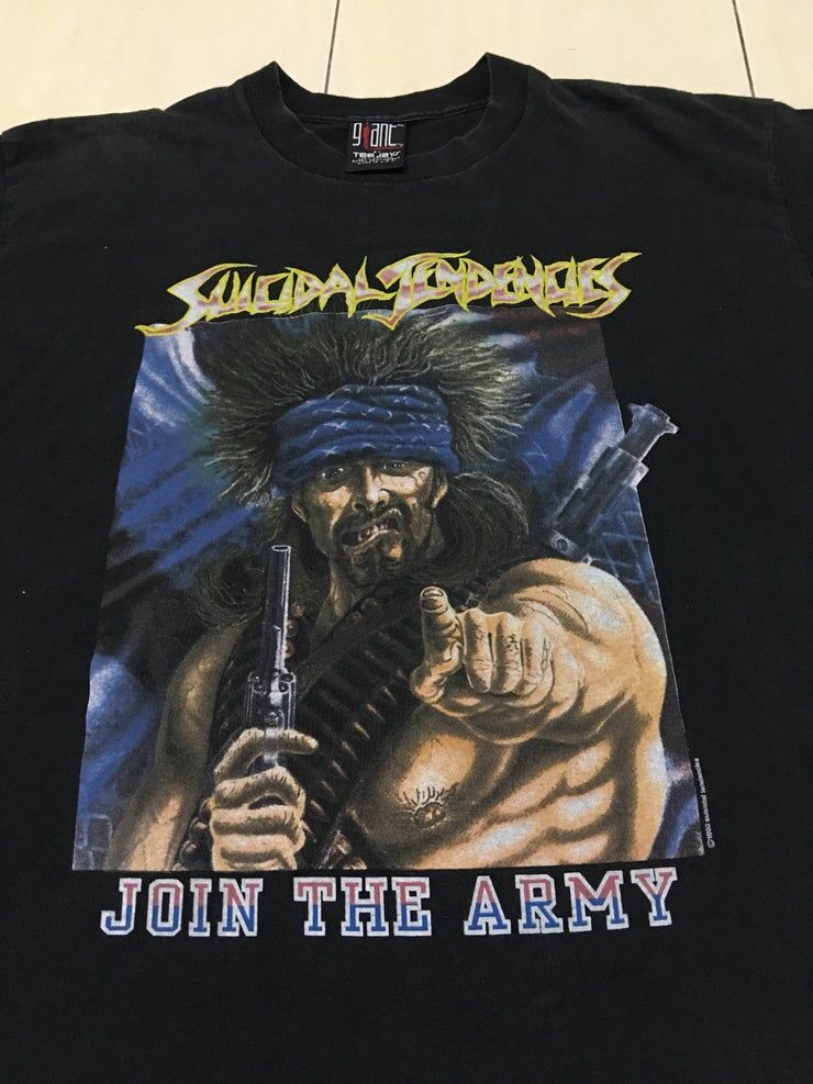 Rare Vintage 90S Suicide Tendencies Join The Army Tour Band Punk Rock Metal 1992 Tour Shirt