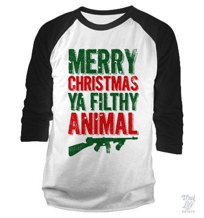 Merry Christmas Ya Filthy Animal Baseball Shirt