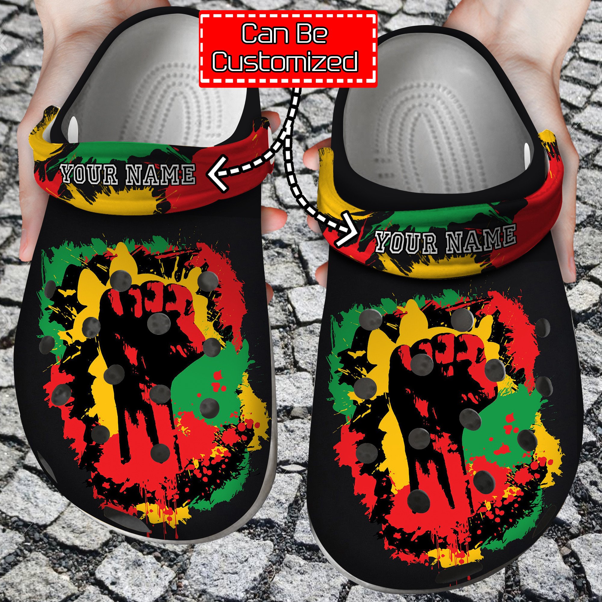 American Crocs – Personalized Black History Month African American Clog Shoes