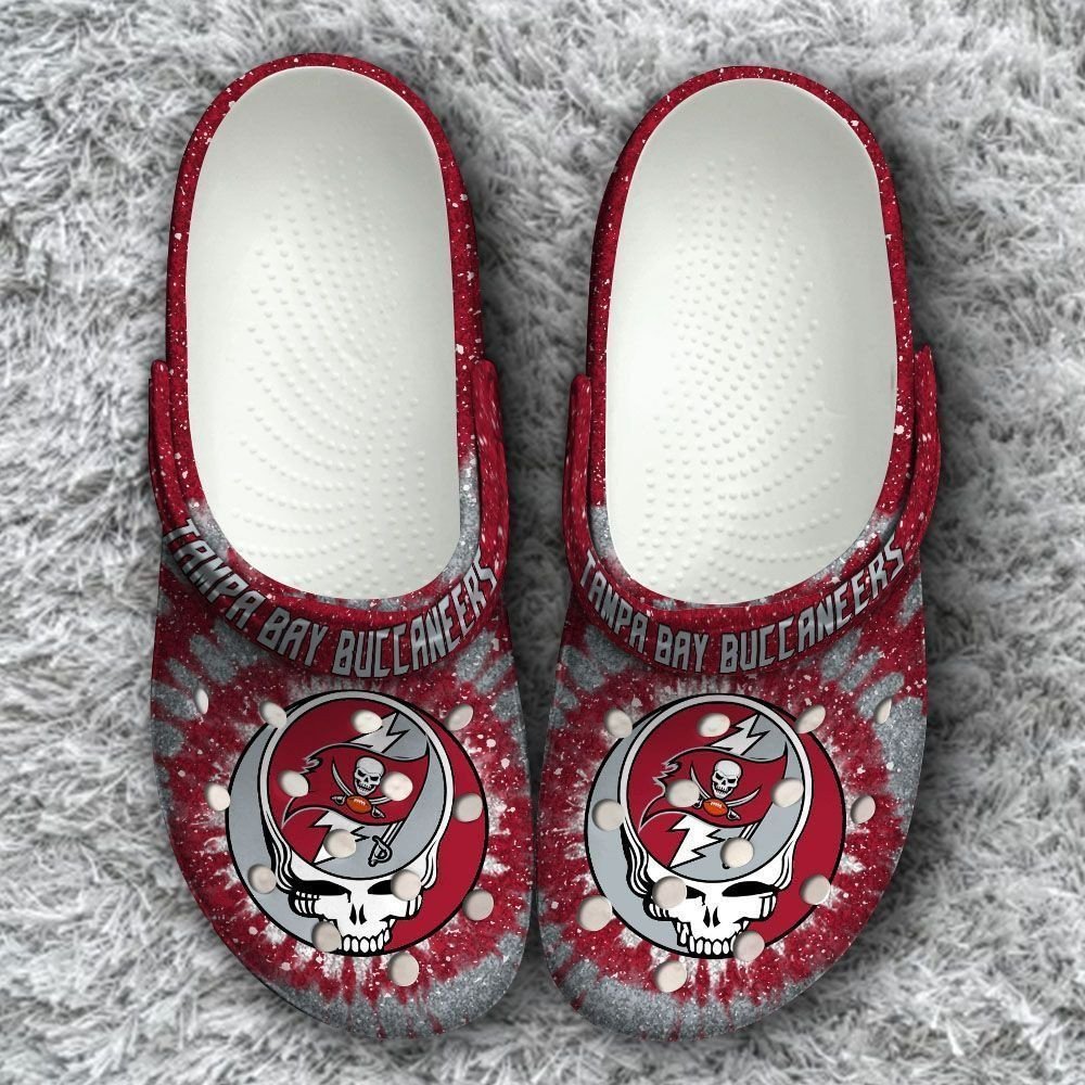 Tampa Bay Buccaneers Grateful Dead Classic Red Crocs Crocband Clog Comfortable Water Shoes