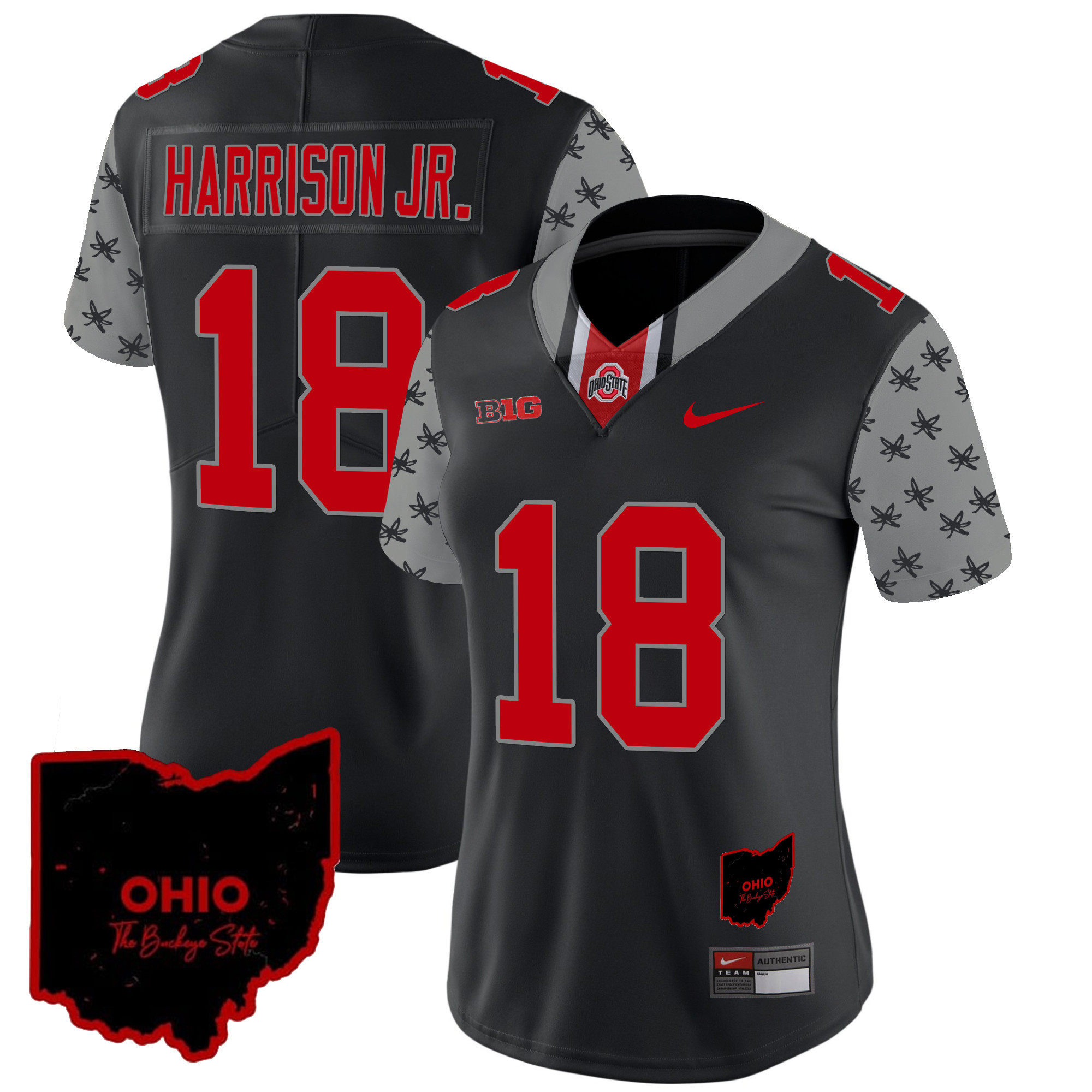 Women’S Ohio State Buckeyes 2023 Gray Alternate Jersey – Stitched