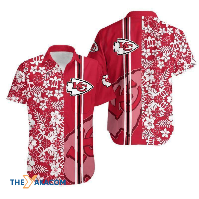 Kansas City Chiefs Flower Print Great Gift For Fan Short Sleeve Hawaiian Shirt