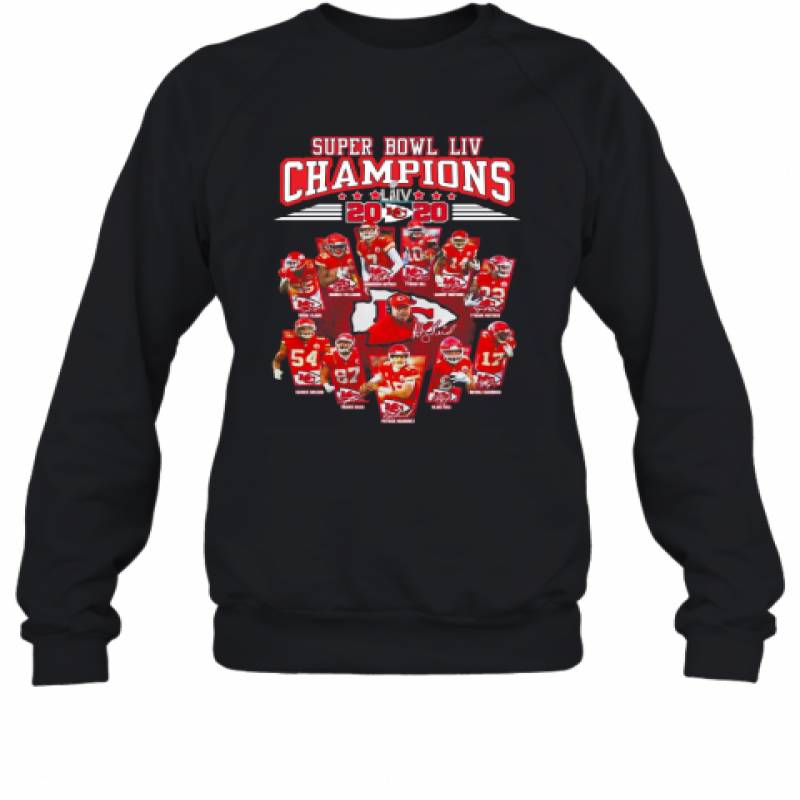 Super Bowl LIV Champions 2020 Kansas City Chiefs Signatures Sweatshirt