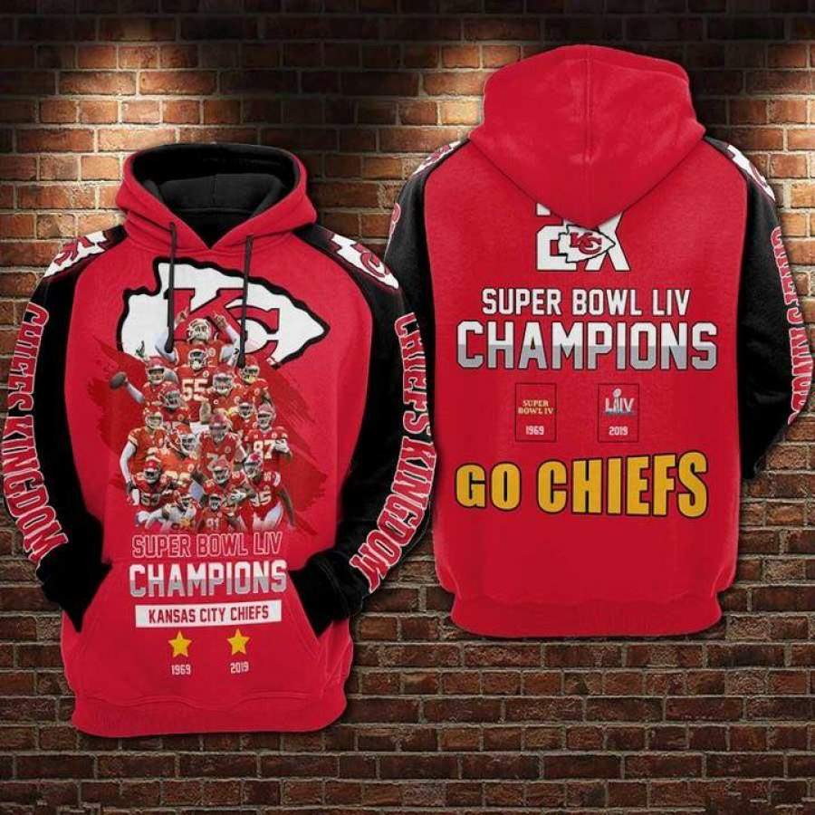 Kansas City Chiefs Super Bowl Champions 54 Hoodie All Over Printed