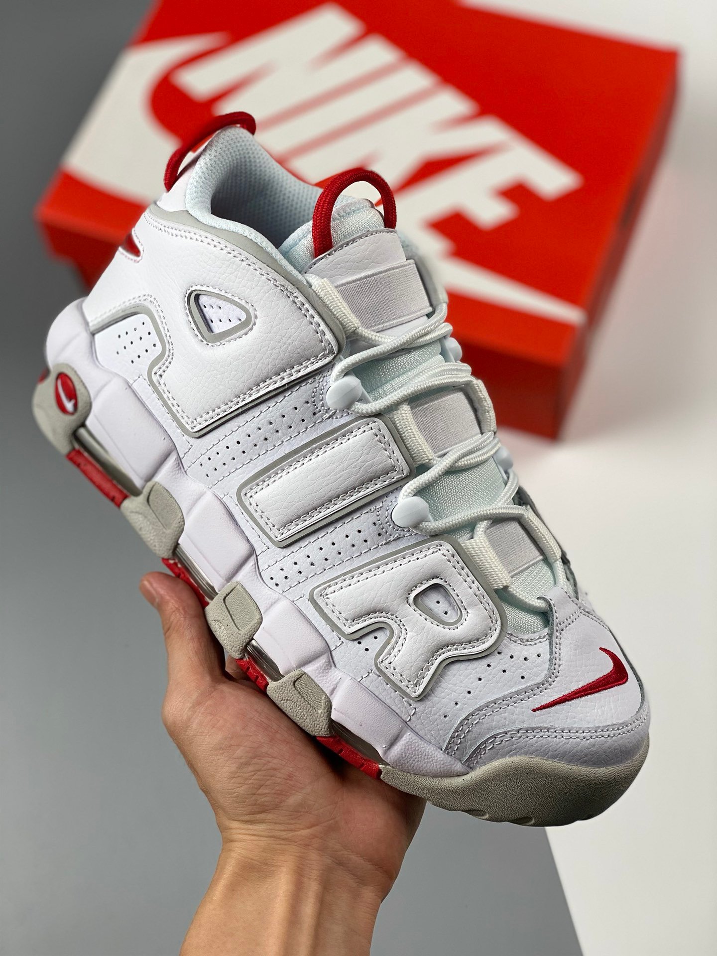 Nike Air More Uptempo WhiteGreyUniversity Red DX8965-100 5338711